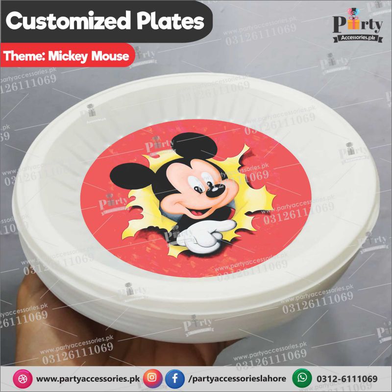 Customized disposable Paper Plates in Mickey Mouse theme party