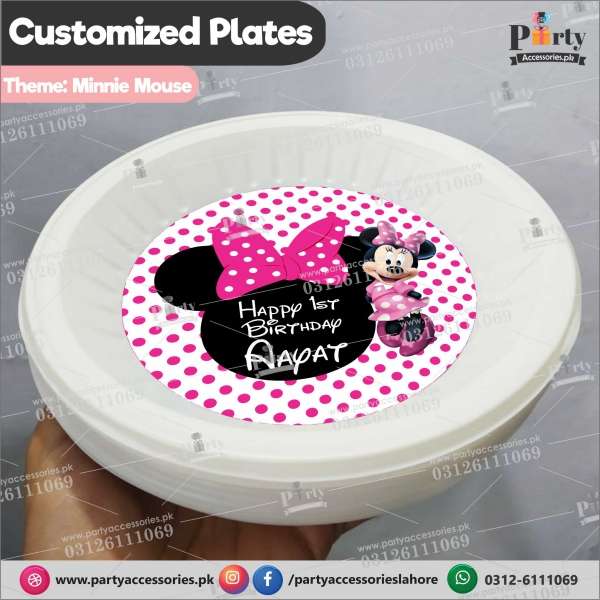 Customized disposable Paper Plates in Minnie Mouse theme party