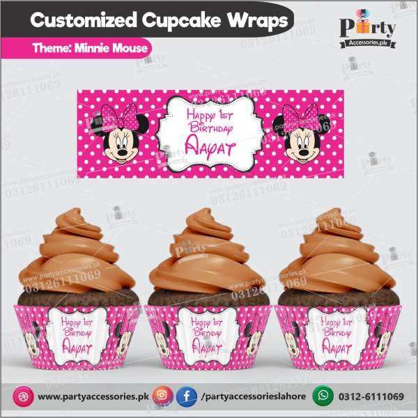 Customized minnie mouse theme Cupcake wraps
