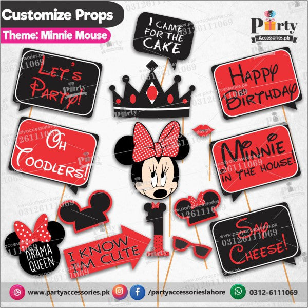 Customized props set for Minnie Mouse theme birthday party