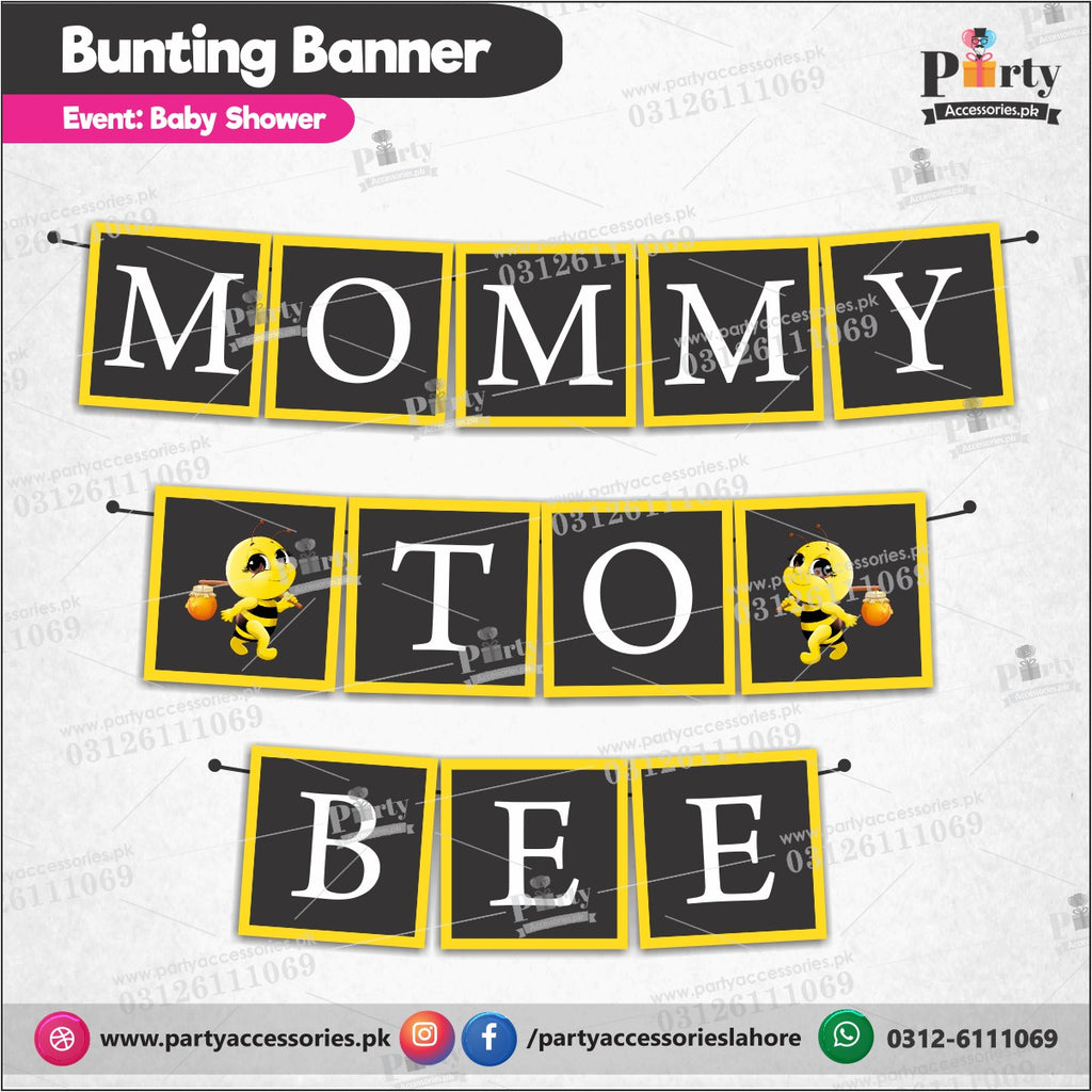 Honey bee themed Baby shower banner for wall decoration