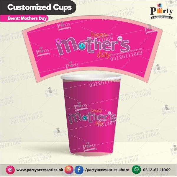 Happy Mother's Day Customized disposable Paper cups for table decoration