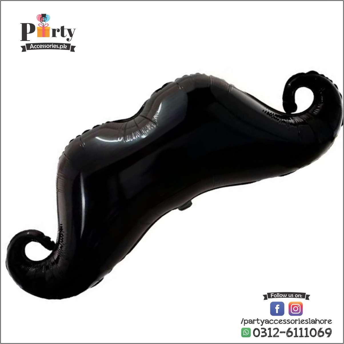 Mustache foil balloon jumbo size