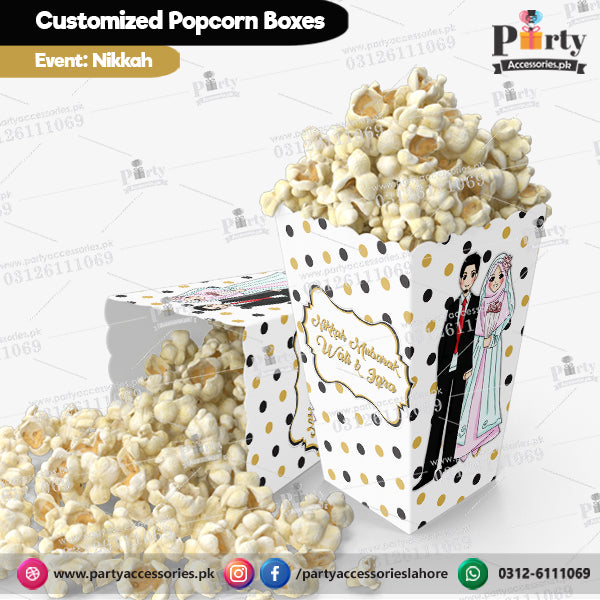 Customized Popcorn boxes for Nikkah function