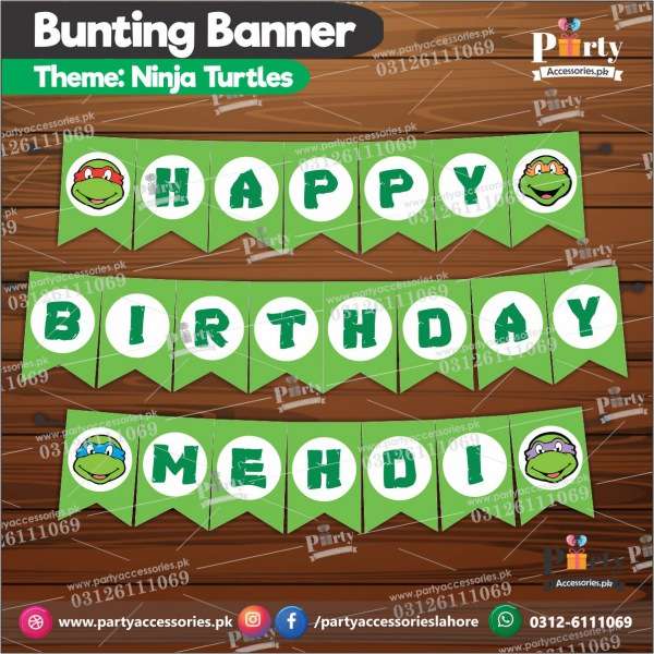 Customized Ninjago theme Birthday bunting Banner