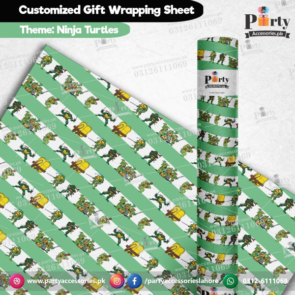 Gift wrapping sheets for Turtles theme birthday party