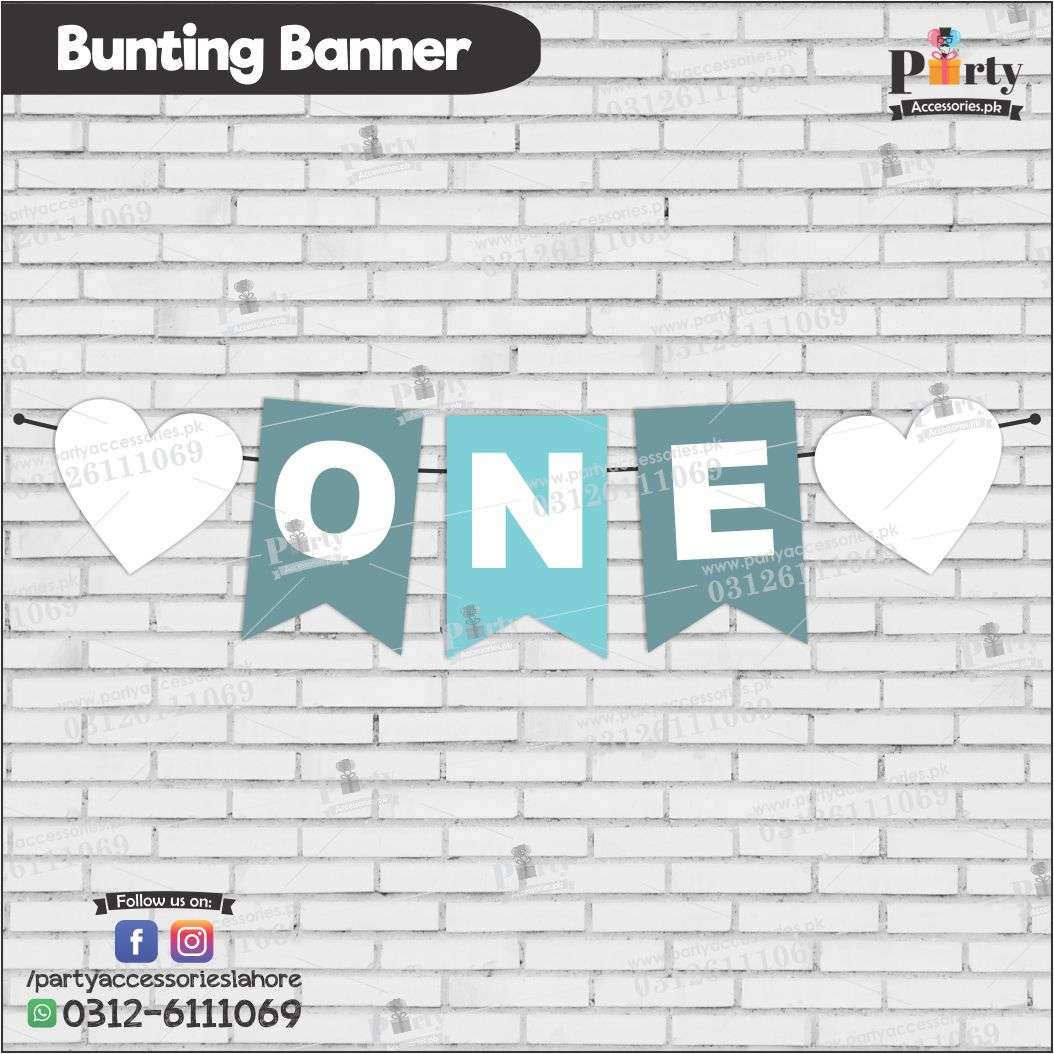 First birthday bunting banner ONE banner for wall decoration ...