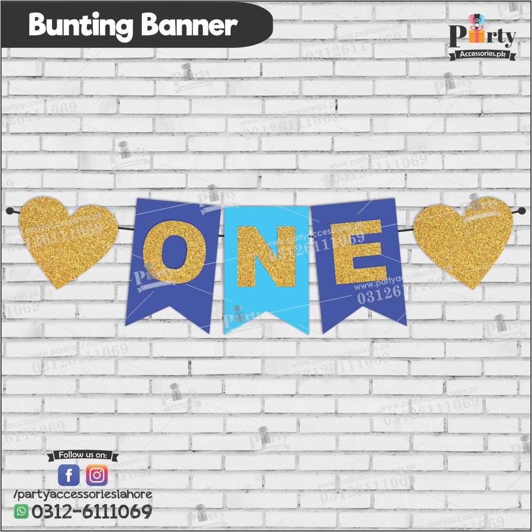 First birthday bunting banner ONE banner for wall decoration
