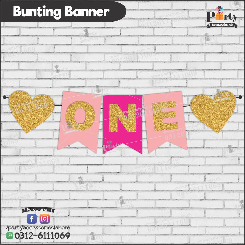First birthday bunting banner ONE banner for wall decoration