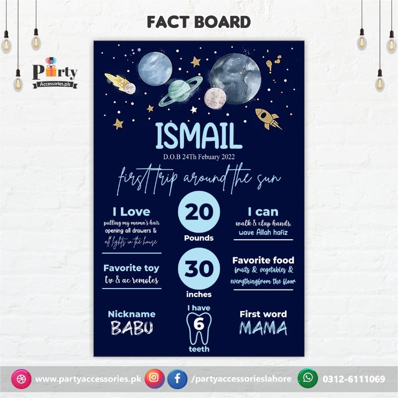 outerspace theme factboard milestone board