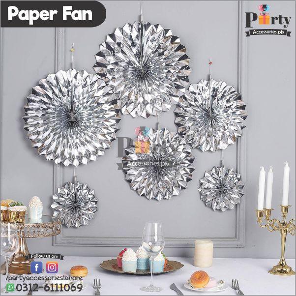 Paper Fan Wall decoration set in assorted colors hand crafted backdrop