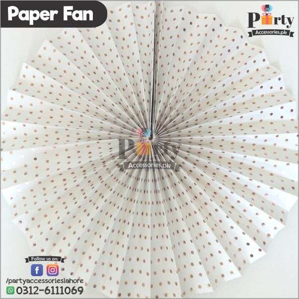 Paper Fan Wall decoration set of 6 pcs copper gold rose gold