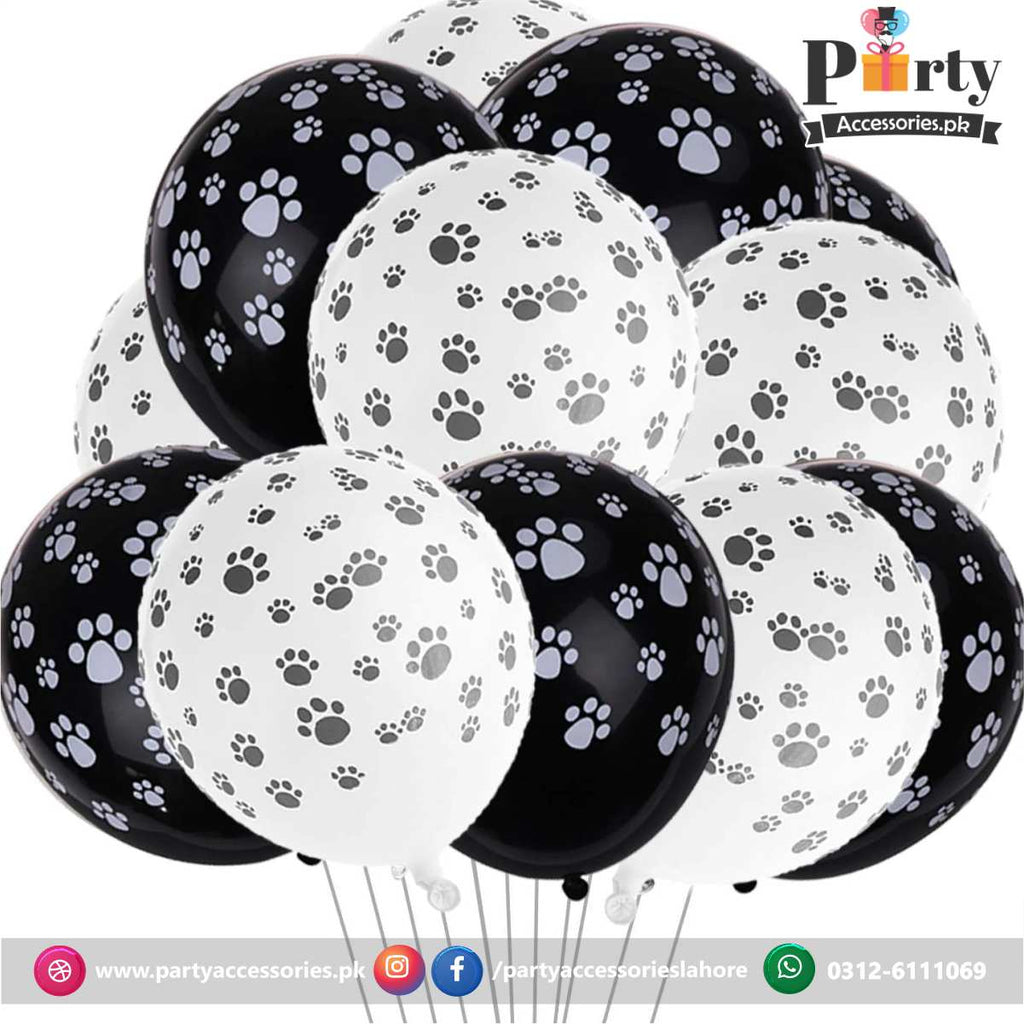 paw printed latex balloons