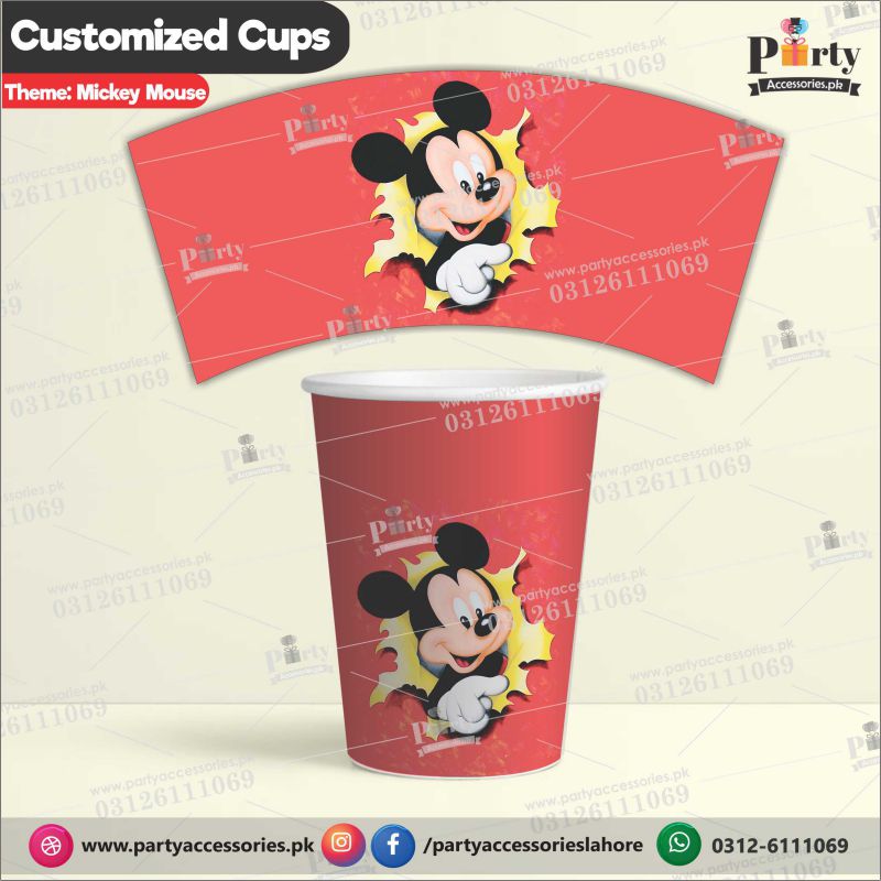 Customized disposable Paper CUPS for Mickey Mouse theme party
