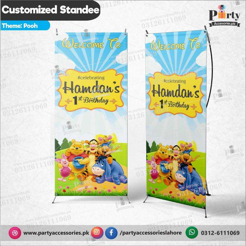 Customized Welcome Standee for Pooh theme birthday party