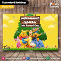 Customized Pooh Theme Birthday Party Backdrop