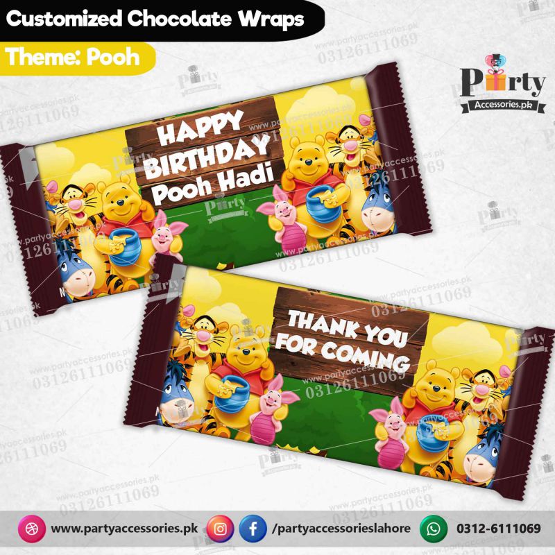 Customized Pooh theme chocolate wraps