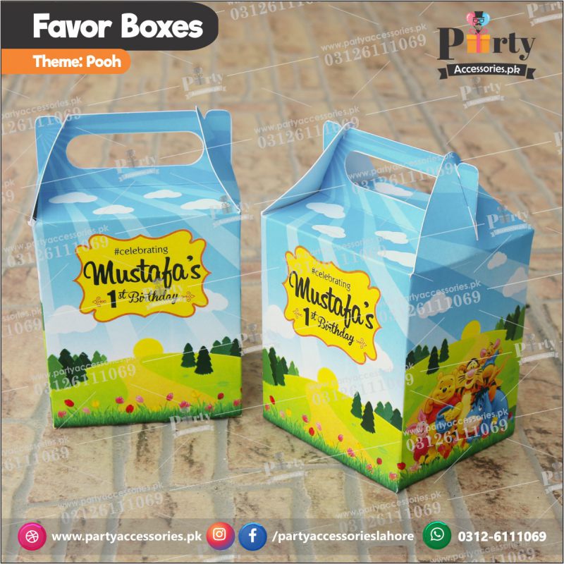 Customized Pooh theme Favor / Goody Boxes