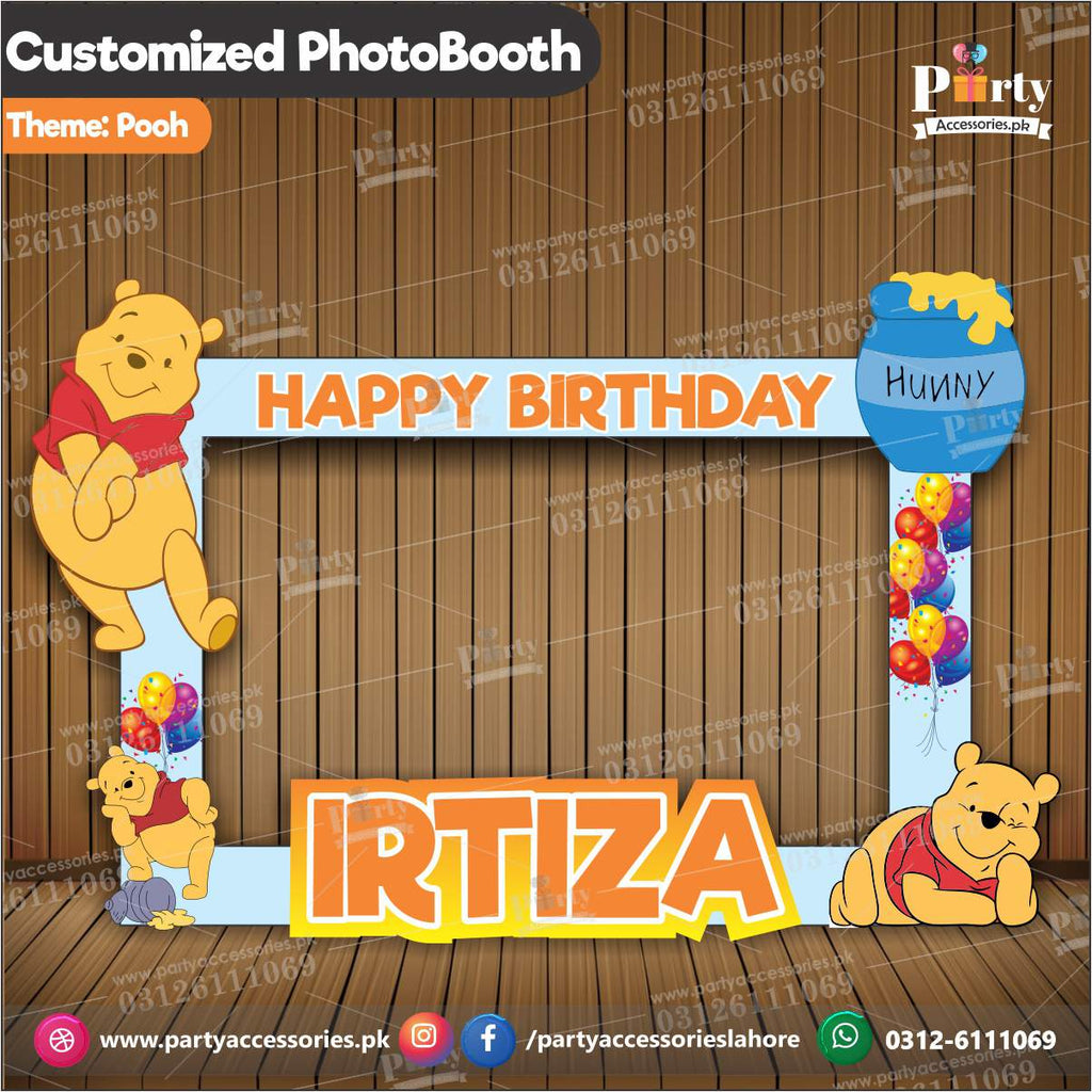 Customized Photo Booth / selfie frame for Pooh theme party