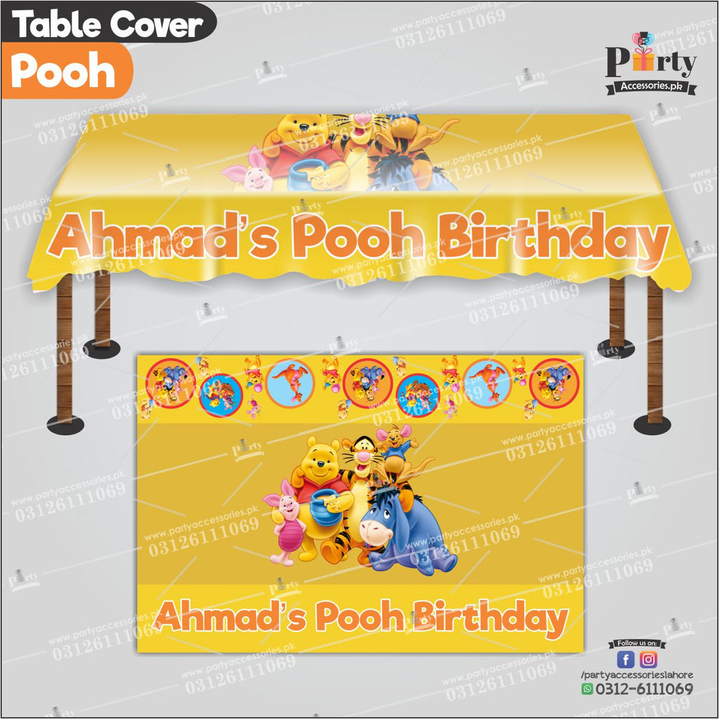 Customized Pooh Theme Birthday table top sheet