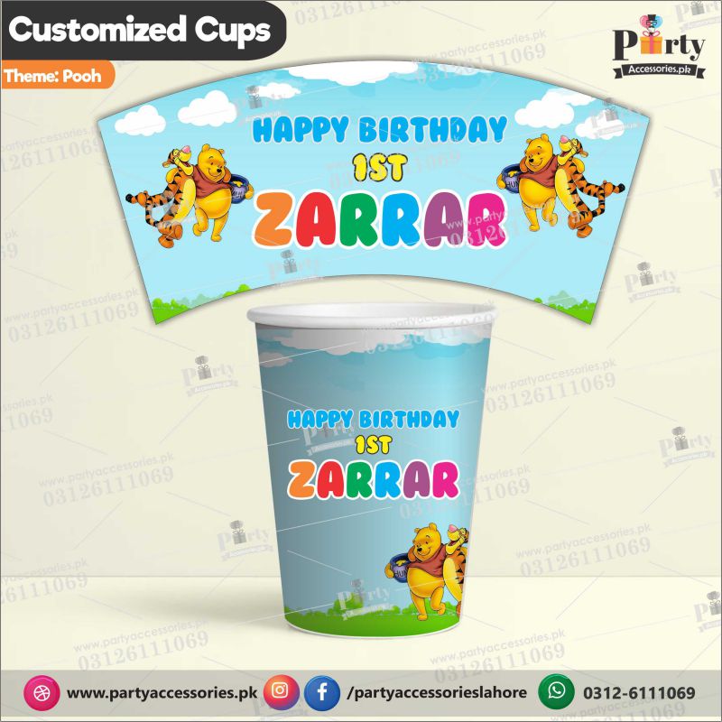 Customized disposable Paper CUPS for Pooh theme party