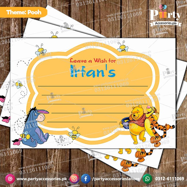Customized wish cards in Pooh theme