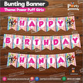 Customized Power puff Girls theme Birthday Bunting Banner