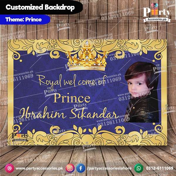 Customized Prince Theme Birthday Backdrop