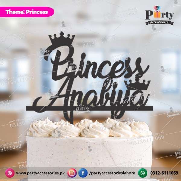 Disney Princess theme Customized wooden cake topper