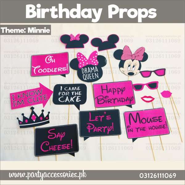 Customized props set for Minnie Mouse theme birthday party