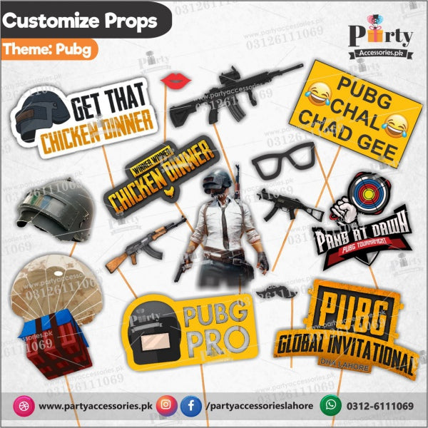 Customized props set for PUBG theme birthday party