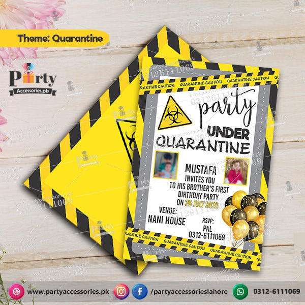Customized Quarantine theme Party Invitation Cards