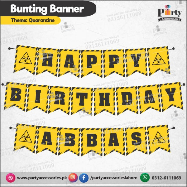 Customized Quarantine theme Birthday bunting Banner