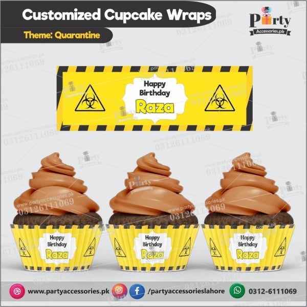 Customized Quarantine theme Cupcake wraps