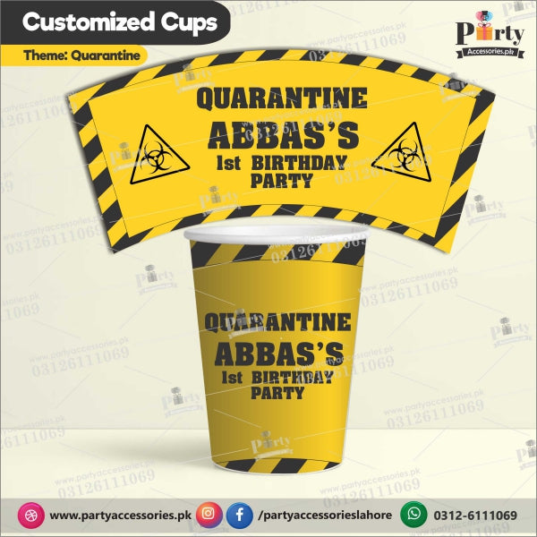 Customized disposable Paper CUPS for Quarantine theme party