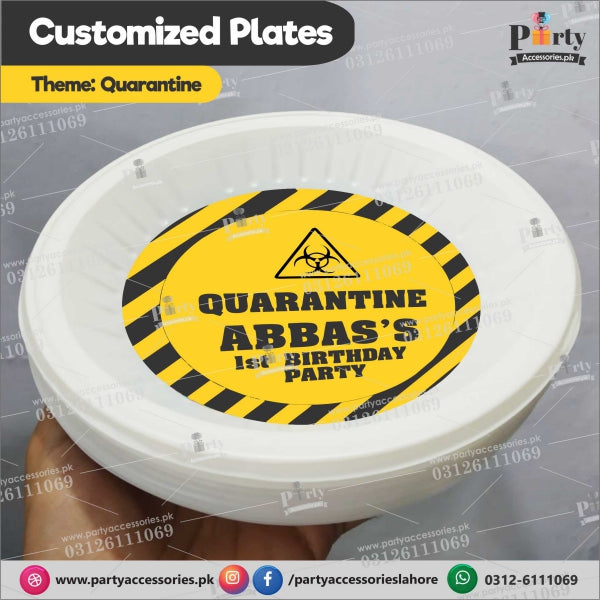 Customized disposable Paper Plates Quarantine theme party