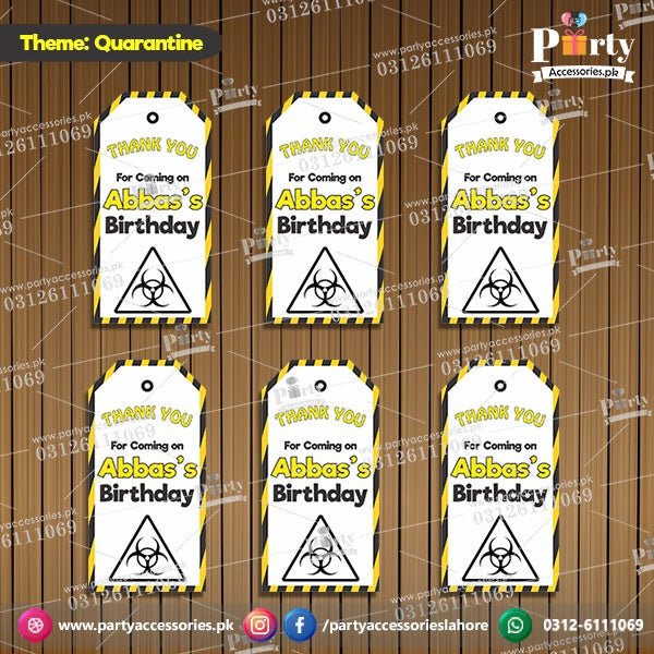 Customized Gift / Thank you tags in Quarantine theme