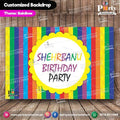 Customized Rainbow Theme Birthday Party Backdrop