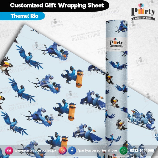 Gift wrapping sheets for Rio theme birthday party