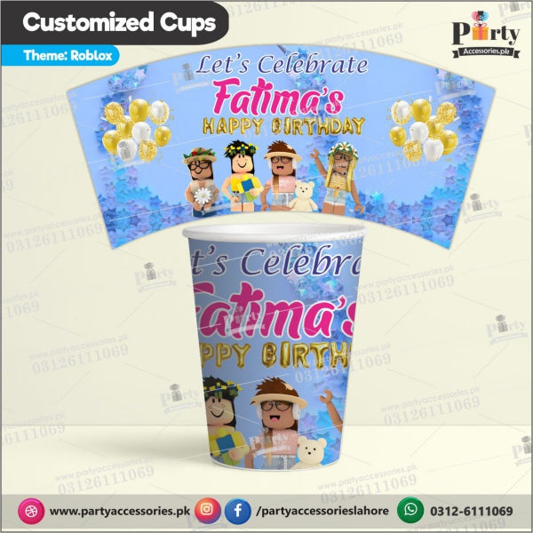 Customized disposable Paper cups in Roblox theme party