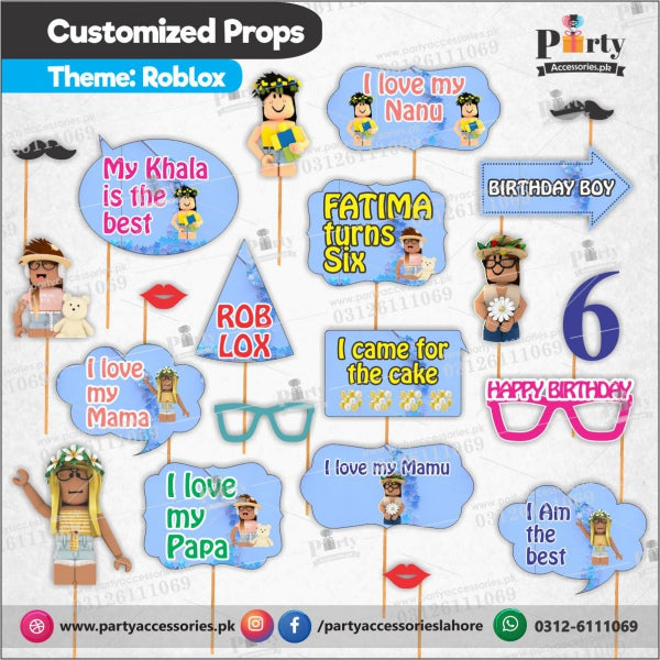 Customized props set for Roblox theme birthday party