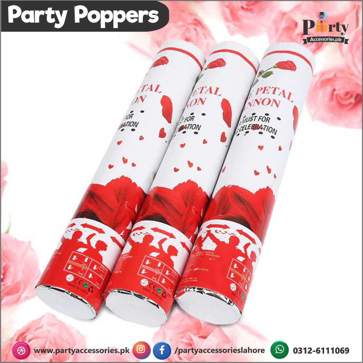 Rose Petal Party poppers for wedding 