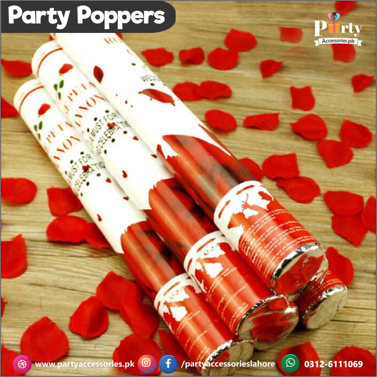 Rose Petal Party poppers for christian wedding 
