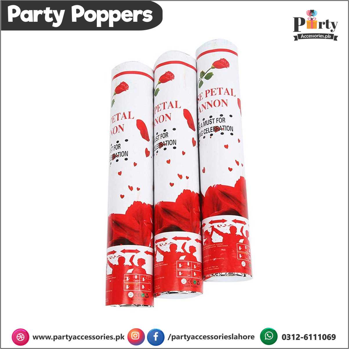Rose Petal Party poppers for nikkah 
