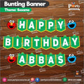 Customized Sesame Street theme Birthday Bunting Banner cutouts for Birthday