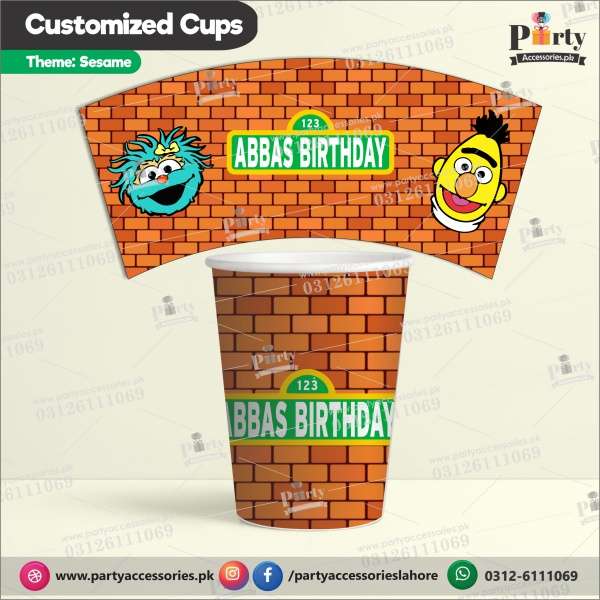 Customized disposable Paper Cups for Sesame Street theme party