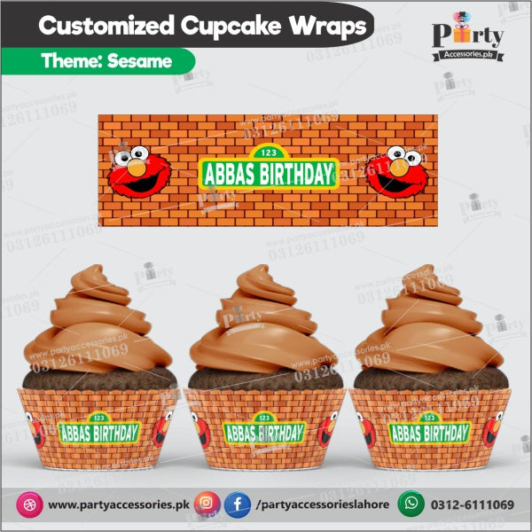 Customized  Sesame Street theme Cupcake wraps 