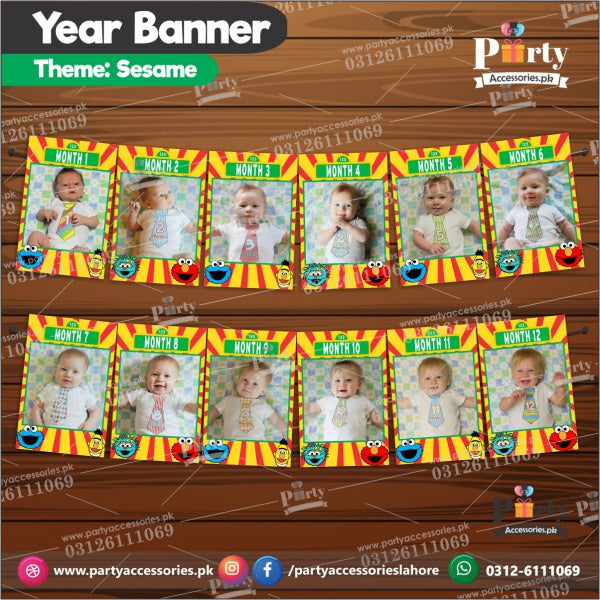 Customized Month wise year Picture banner in Sesame Street theme