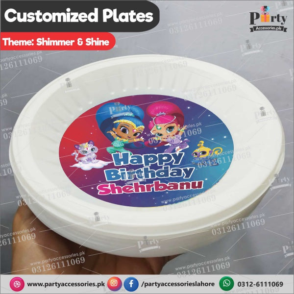 Customized disposable Paper Plates for Shimmer and Shine theme party