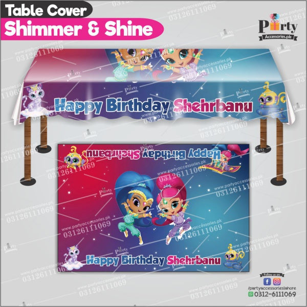 Customized Shimmer and Shine Theme Birthday table top sheet